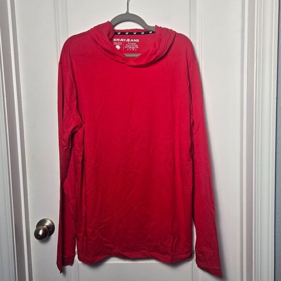 NWT X Ray Men's Crewneck & Hooded Long Sleeve Slim Fit T-Shirt - XL Racer Red - Picture 2 of 5